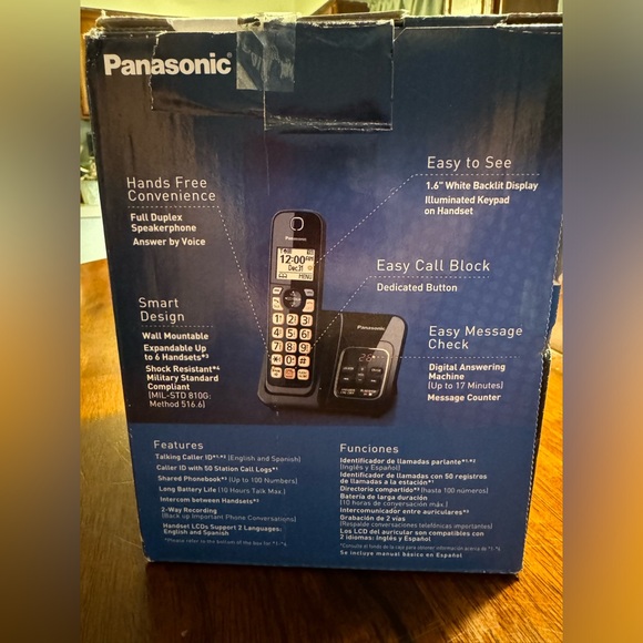 Panasonic cordless phone with base, model KX-TGD830. New in box. - Picture 5 of 9